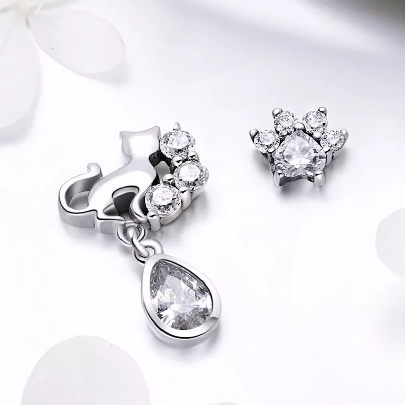 (afbeelding voor) Pandora Style Katten gezelschap Oorknopjes - SCE424 - Bekijken 4