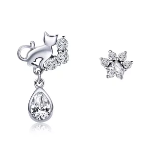 (afbeelding voor) Pandora Style Katten gezelschap Oorknopjes - SCE424