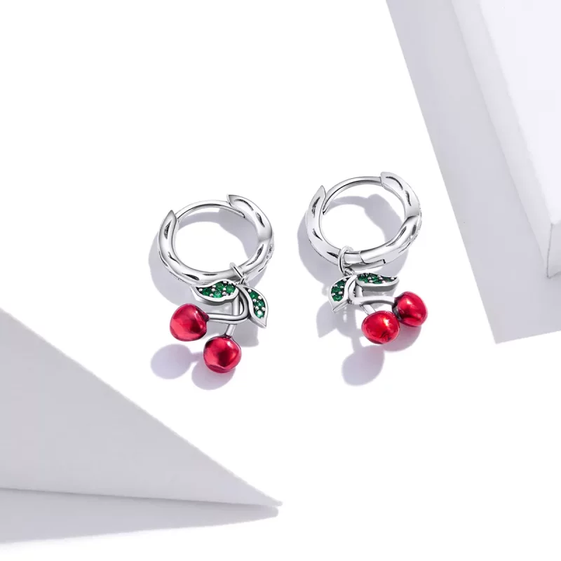 (afbeelding voor) Pandora Style Kers Oorhangers - SCE905 - Bekijken 2