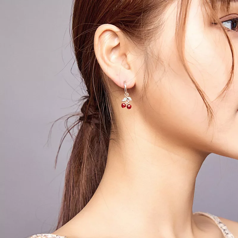 (afbeelding voor) Pandora Style Kers Oorhangers - SCE905 - Bekijken 7