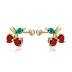 Pandora Style Kers Oorknopjes - SCE543 (afbeelding voor) Pandora Style Kers Oorknopjes - SCE543