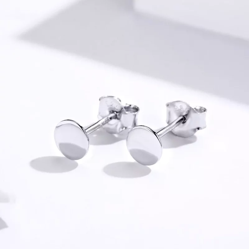 (afbeelding voor) Pandora Style Klein rond stuk Oorknopjes - SCE693 - Bekijken 2