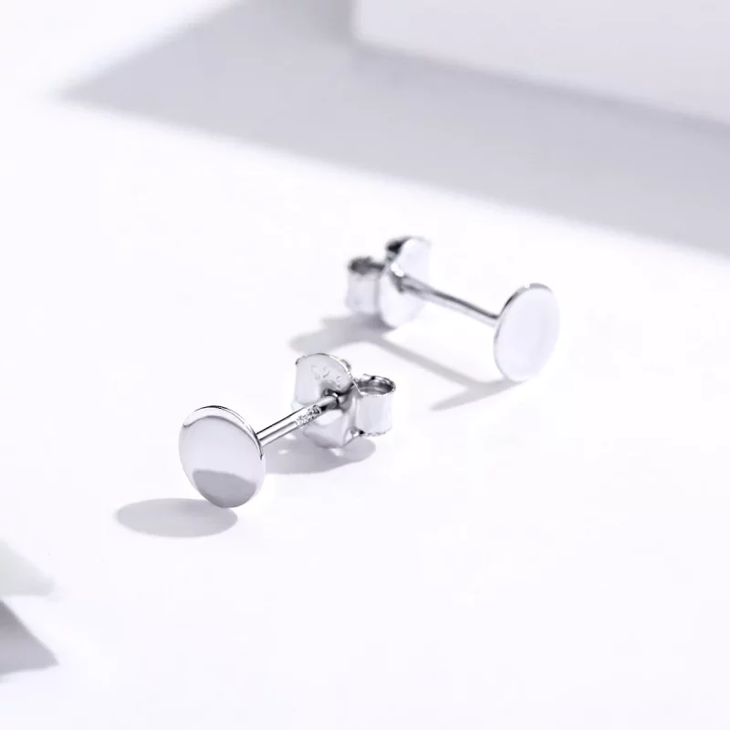 (afbeelding voor) Pandora Style Klein rond stuk Oorknopjes - SCE693 - Bekijken 3