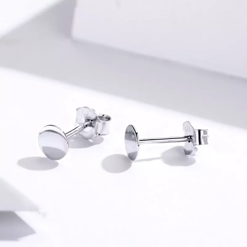 (afbeelding voor) Pandora Style Klein rond stuk Oorknopjes - SCE693 - Bekijken 4