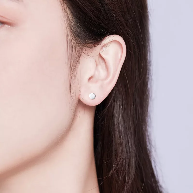 (afbeelding voor) Pandora Style Klein rond stuk Oorknopjes - SCE693 - Bekijken 7