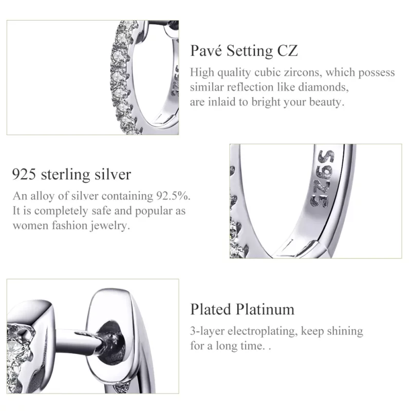 (afbeelding voor) Pandora Style kleine cirkel Oorringen - SCE498-A - Bekijken 3