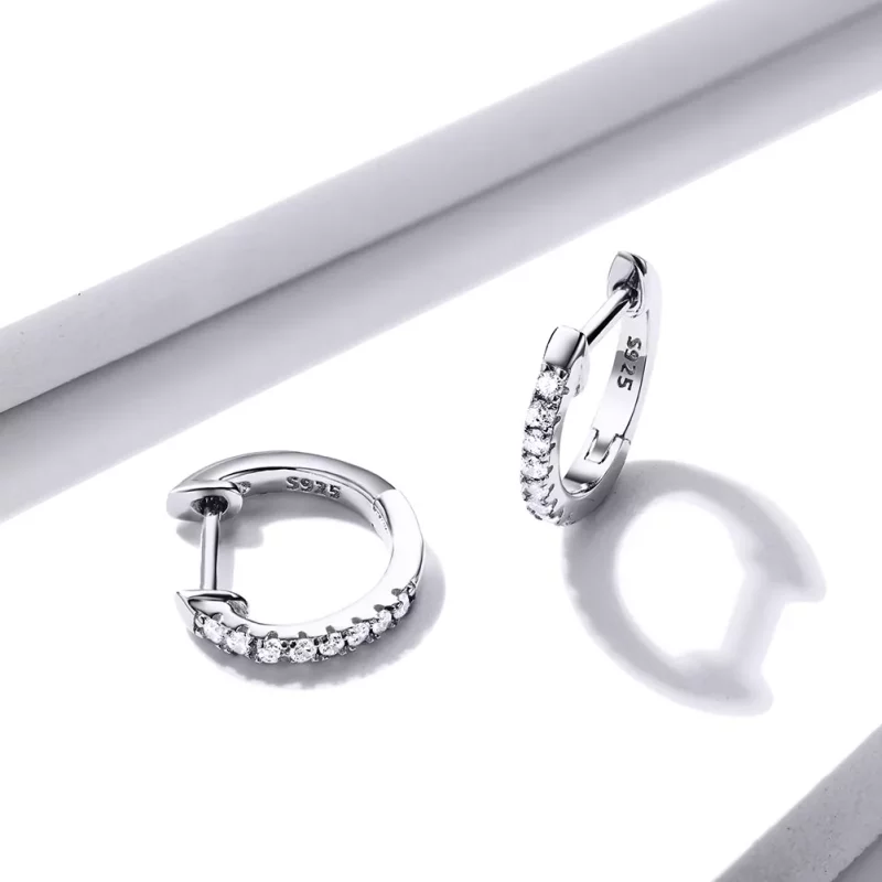 (afbeelding voor) Pandora Style kleine cirkel Oorringen - SCE498-A - Bekijken 2