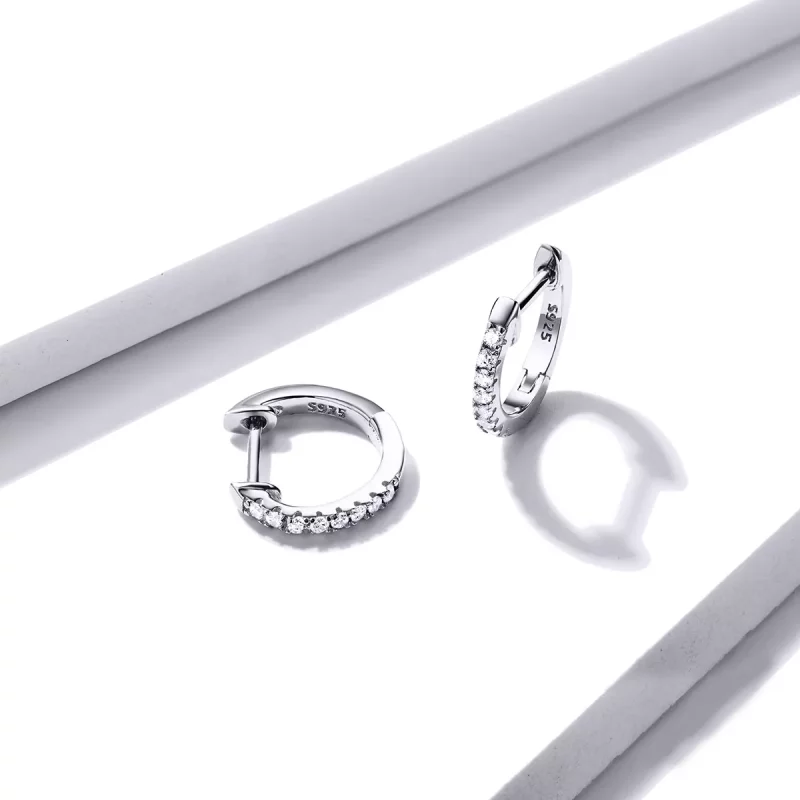 (afbeelding voor) Pandora Style kleine cirkel Oorringen - SCE498-A - Bekijken 4