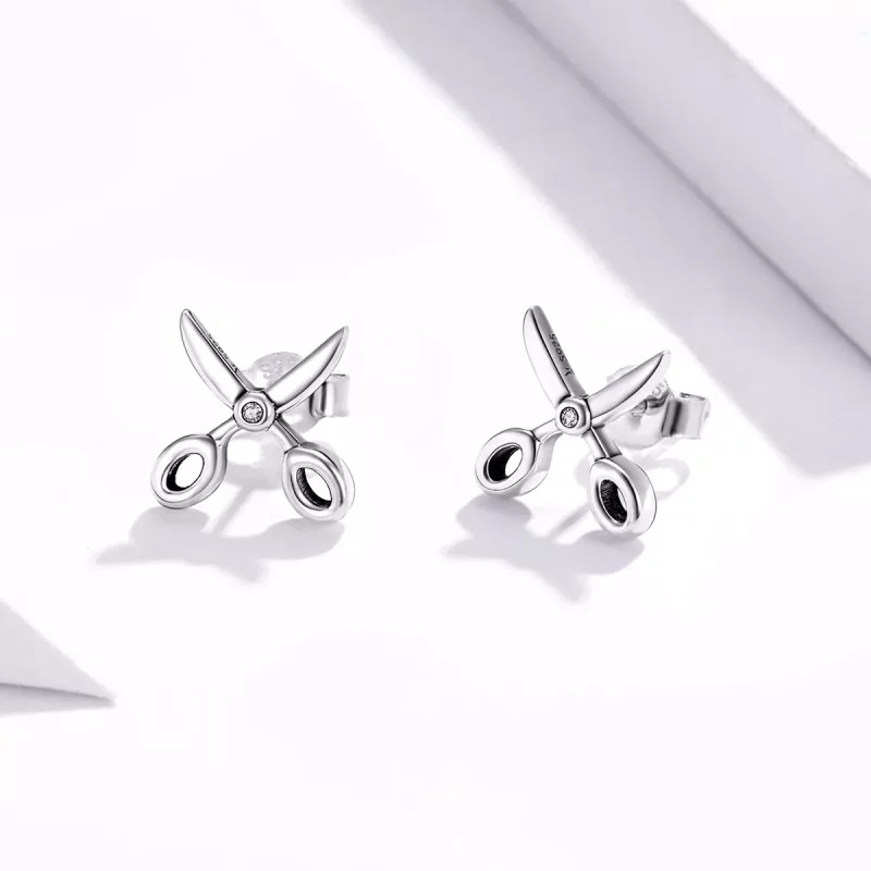 (afbeelding voor) Pandora Style Kleine Schaar Oorknopjes - SCE1003 - Bekijken 3