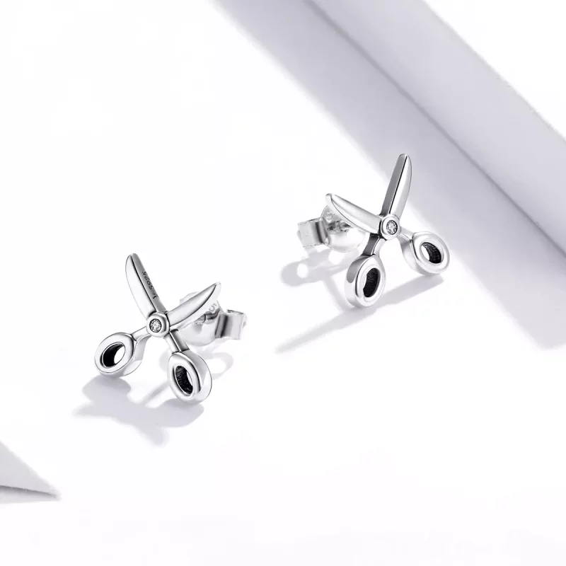 (afbeelding voor) Pandora Style Kleine Schaar Oorknopjes - SCE1003 - Bekijken 4