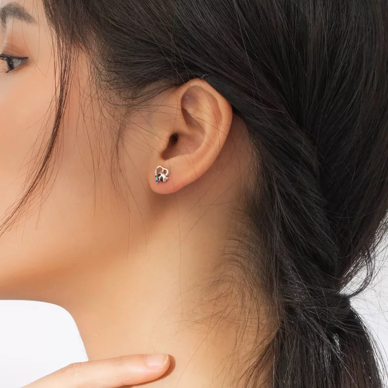 (afbeelding voor) Pandora Style kleine wasbeer Oorknopjes - SCE883 - Bekijken 5