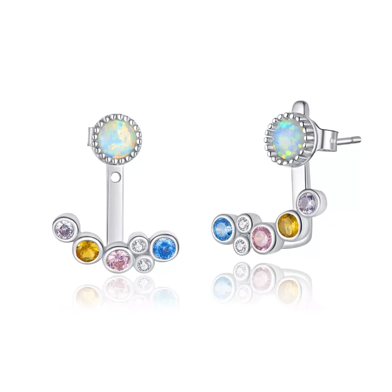 (afbeelding voor) Pandora Style Kleurrijke bubbels Oorknopjes - BSE392