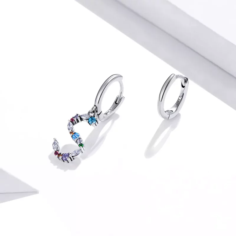(afbeelding voor) Pandora Style Kleurrijke Letter S Oorhangers - SCE1032 - Bekijken 2