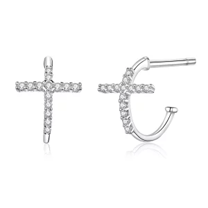 (afbeelding voor) Pandora Style Kruising Oorknopjes - SCE755