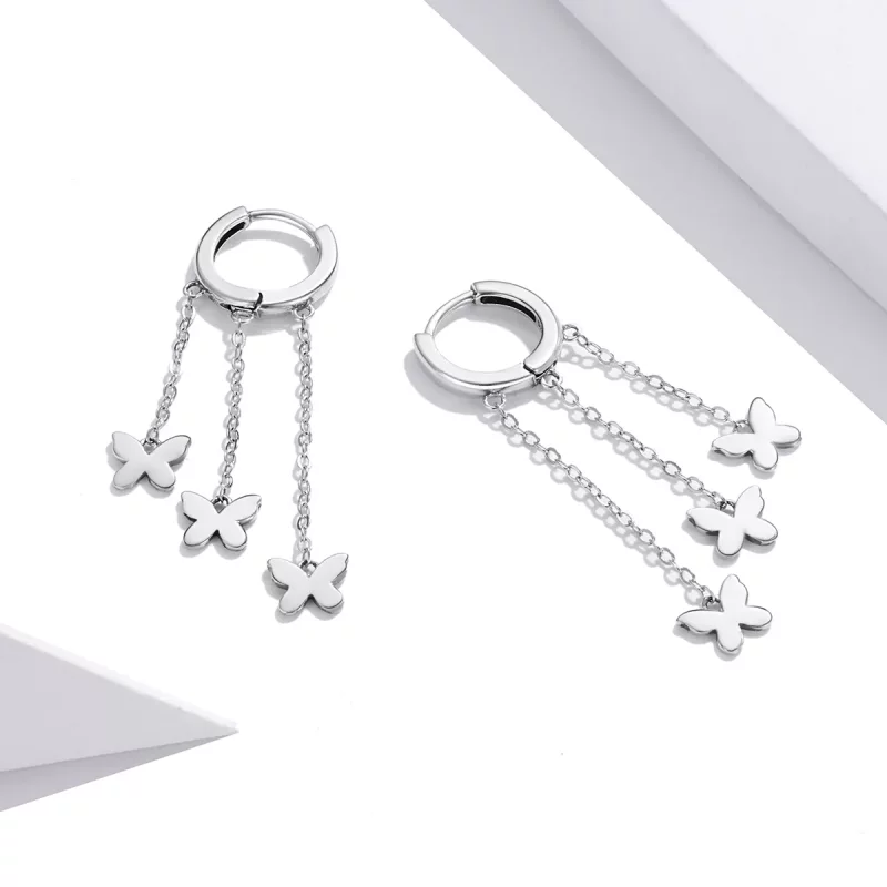 (afbeelding voor) Pandora Style Kwastje vlinder Oorhangers - SCE1173 - Bekijken 2