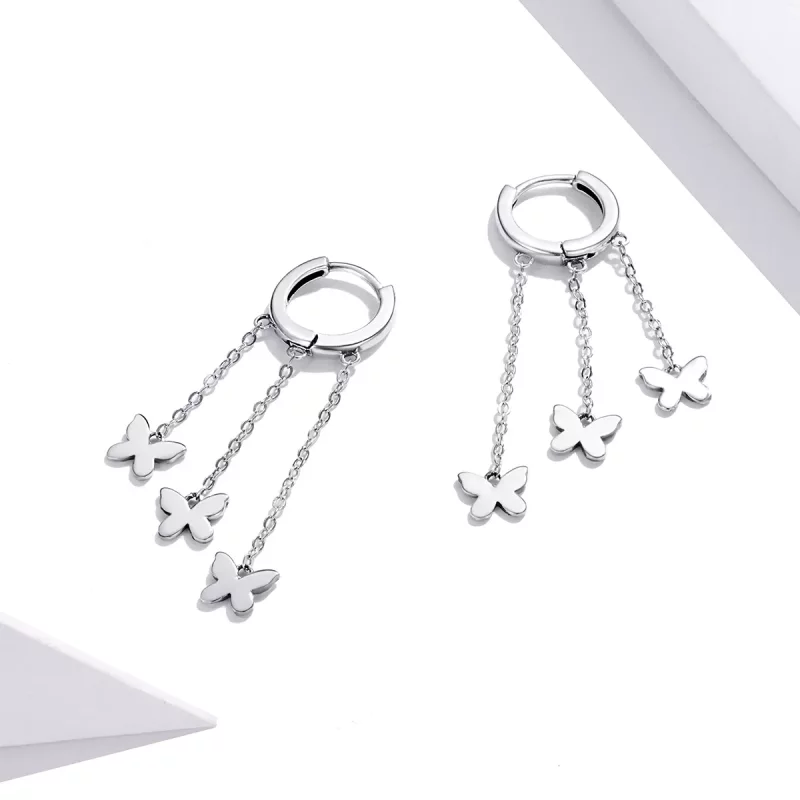 (afbeelding voor) Pandora Style Kwastje vlinder Oorhangers - SCE1173 - Bekijken 3