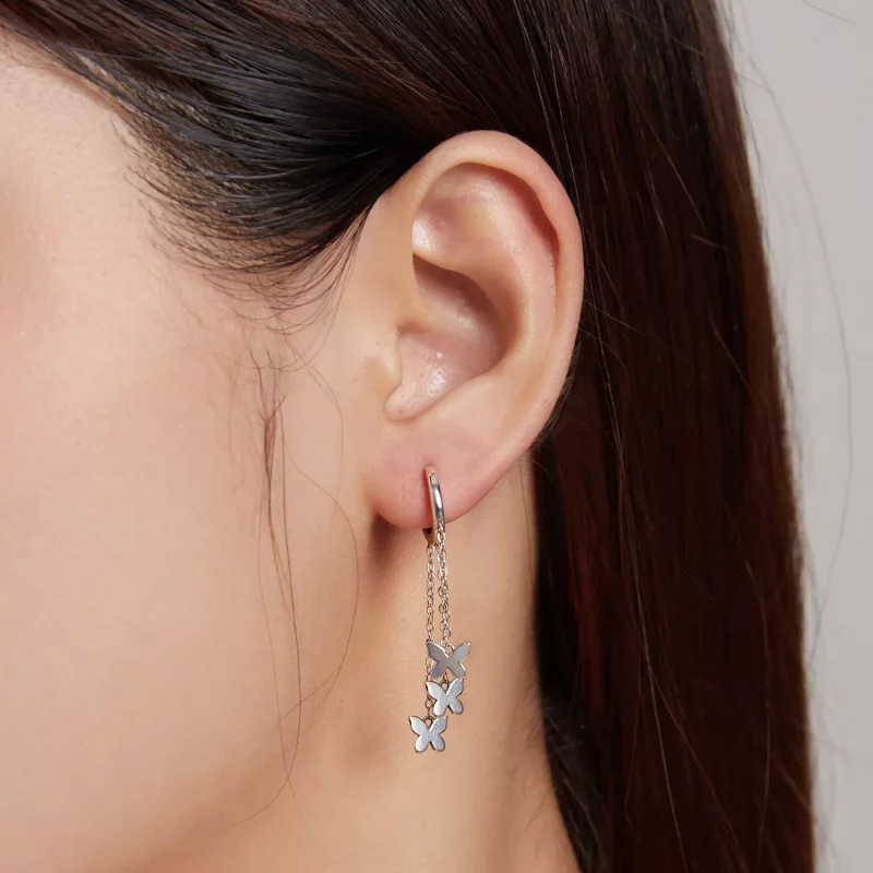 (afbeelding voor) Pandora Style Kwastje vlinder Oorhangers - SCE1173 - Bekijken 6
