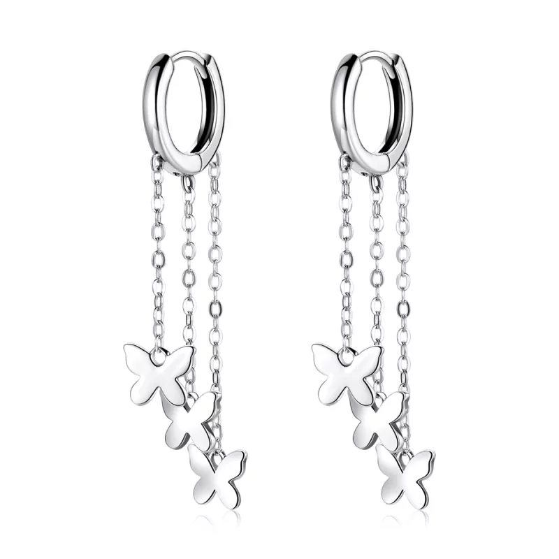 (afbeelding voor) Pandora Style Kwastje vlinder Oorhangers - SCE1173