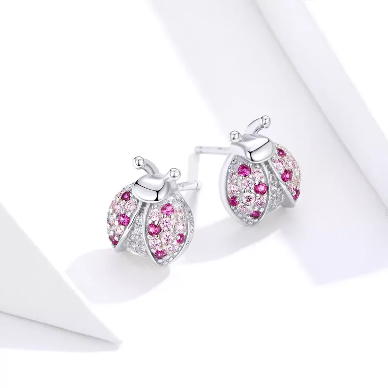 (afbeelding voor) Pandora Style Lieveheersbeestje Oorknopjes - SCE715 - Bekijken 4