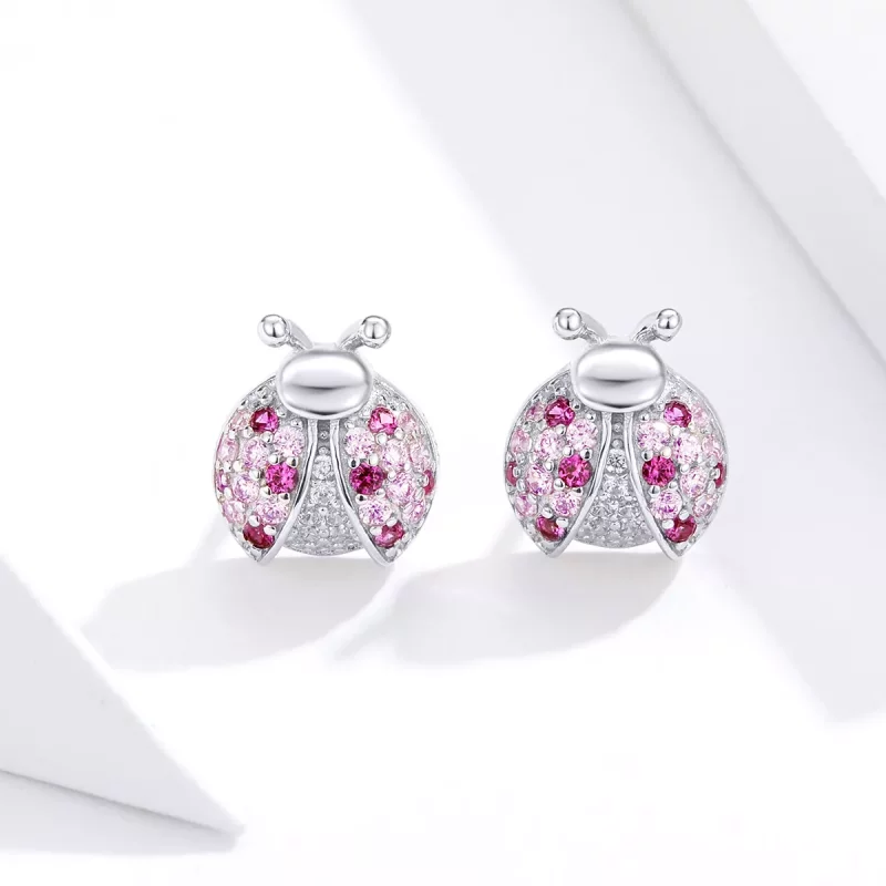 (afbeelding voor) Pandora Style Lieveheersbeestje Oorknopjes - SCE715 - Bekijken 5
