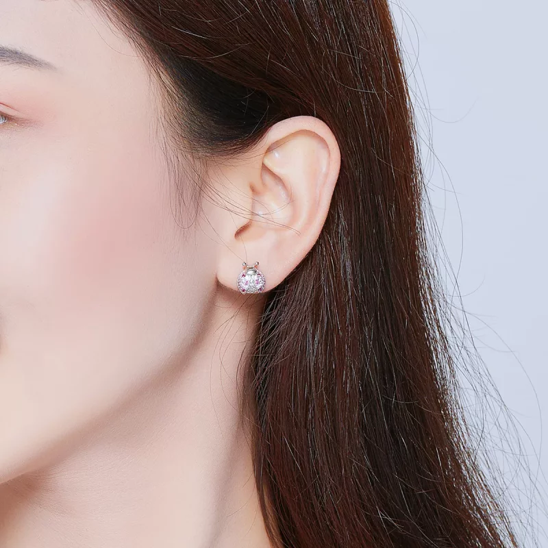 (afbeelding voor) Pandora Style Lieveheersbeestje Oorknopjes - SCE715 - Bekijken 8