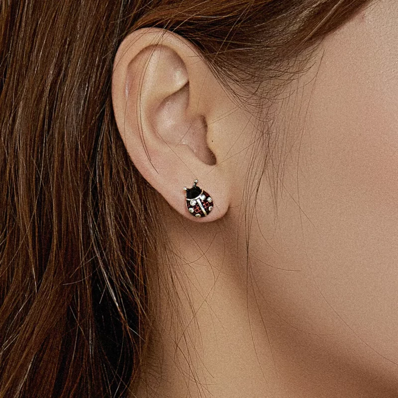 (afbeelding voor) Pandora Style Lieveheersbeestje Oorknopjes - SCE972 - Bekijken 6