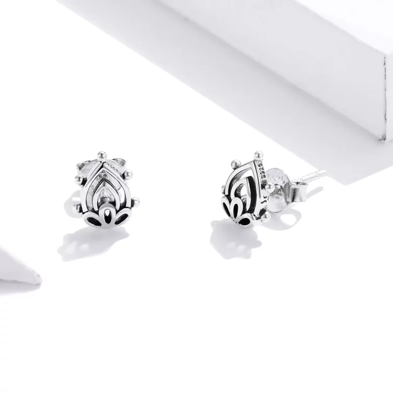 (afbeelding voor) Pandora Style Lotus Knop Oorknopjes - SCE989 - Bekijken 3