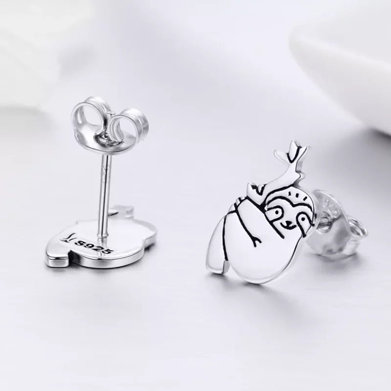 (afbeelding voor) Pandora Style Luiaard Oorknopjes - SCE327 - Bekijken 6