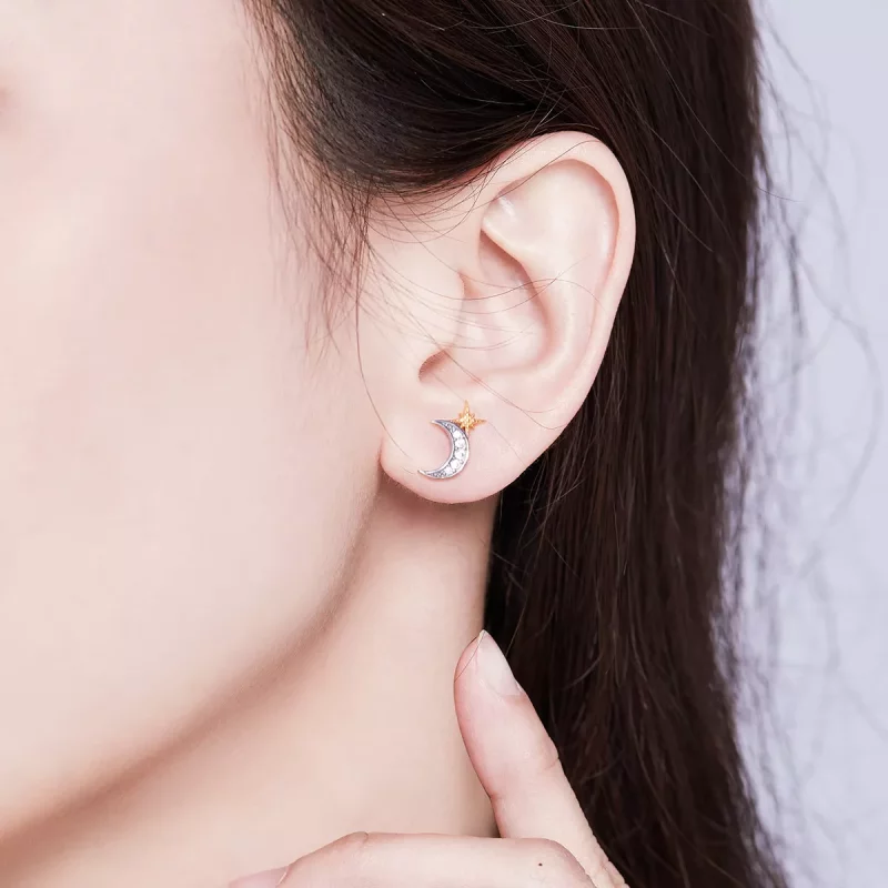 (afbeelding voor) Pandora Style maanlicht Oorknopjes - SCE729 - Bekijken 6