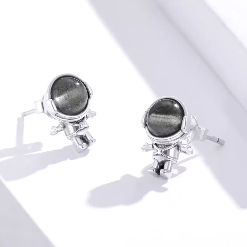 (afbeelding voor) Pandora Style Maansteen Astronaut Oorknopjes - SCE871 - Bekijken 4