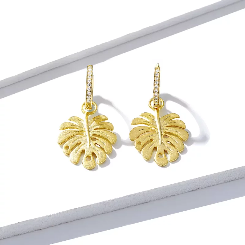 (afbeelding voor) Pandora Style Monstera Blad Oorhangers - BSE223 - Bekijken 4