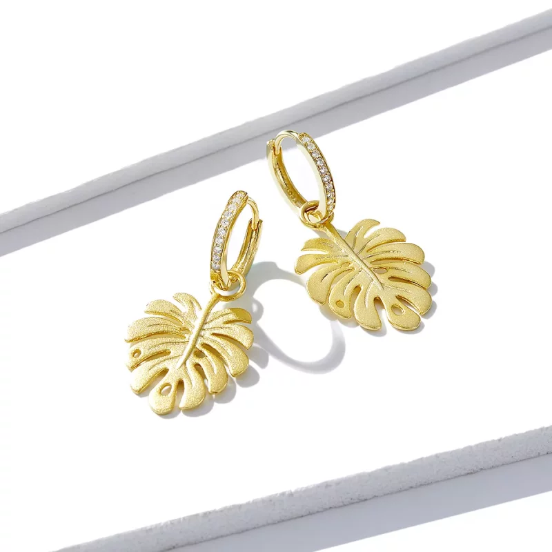 (afbeelding voor) Pandora Style Monstera Blad Oorhangers - BSE223 - Bekijken 5
