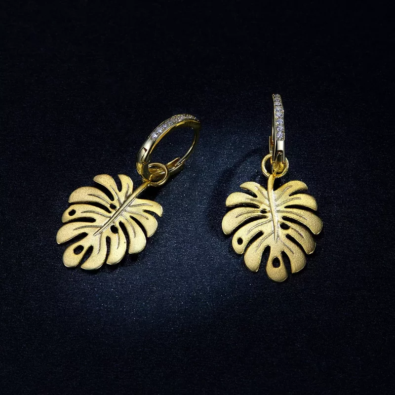(afbeelding voor) Pandora Style Monstera Blad Oorhangers - BSE223 - Bekijken 9