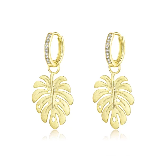 (afbeelding voor) Pandora Style Monstera Blad Oorhangers - BSE223