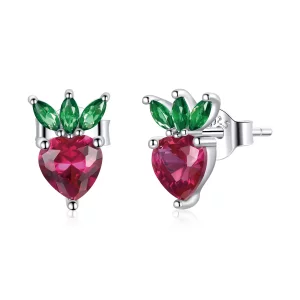 Pandora Style Mooie kleine aardbei Oorknopjes - SCE1034 (afbeelding voor) Pandora Style Mooie kleine aardbei Oorknopjes - SCE1034