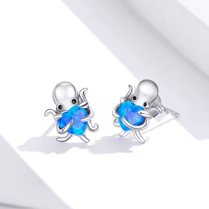 (afbeelding voor) Pandora Style Mooie Octopus Oorknopjes - SCE881 - Bekijken 3