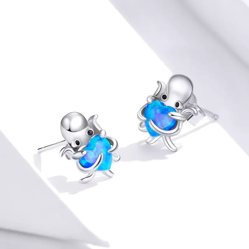 (afbeelding voor) Pandora Style Mooie Octopus Oorknopjes - SCE881 - Bekijken 4