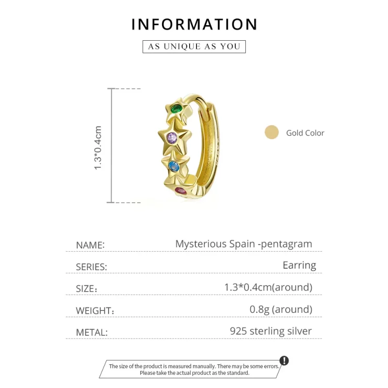 (afbeelding voor) Pandora Style Mysterieus Spanje Pentagram Oorringen - SCE1151 - Bekijken 4