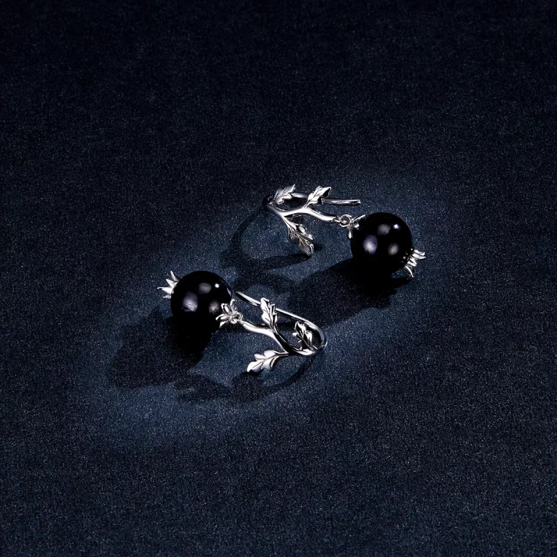 (afbeelding voor) Pandora Style Mysterieuze Granaat Oorhangers - BSE395 - Bekijken 5