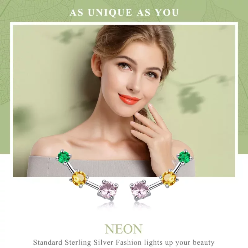 (afbeelding voor) Pandora Style Neon Oorknopjes - SCE495 - Bekijken 2