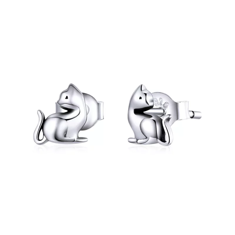(afbeelding voor) Pandora Style ondeugende kat Oorknopjes - SCE832