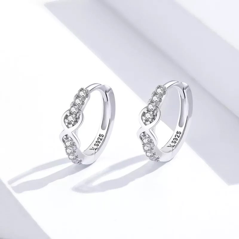 (afbeelding voor) Pandora Style Oneindigheidssymbool Oorringen - SCE872 - Bekijken 2