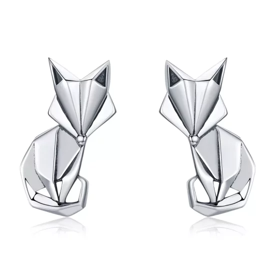 (afbeelding voor) Pandora Style Origami Vos Oorknopjes - SCE526
