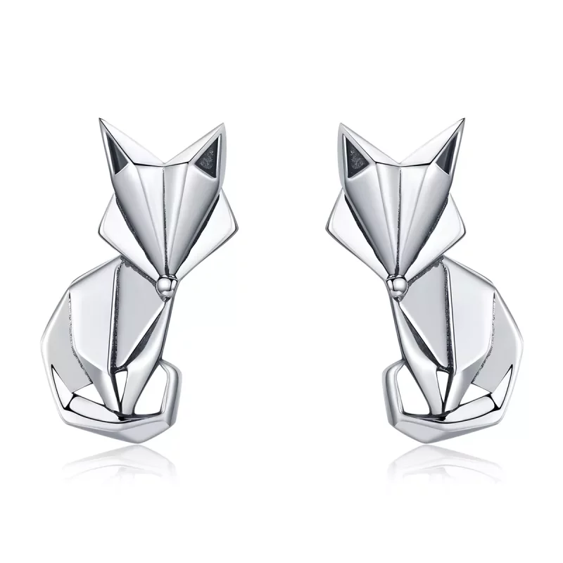 (afbeelding voor) Pandora Style Origami Vos Oorknopjes - SCE526