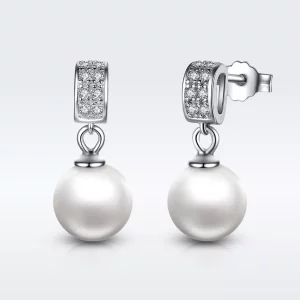 (afbeelding voor) Pandora Style Parel Oorhangers - SCE006