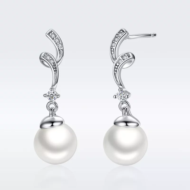(afbeelding voor) Pandora Style Parel Oorhangers - SCE035 - Bekijken 2