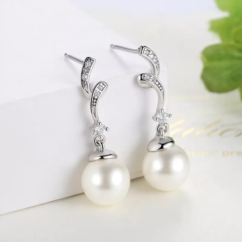 (afbeelding voor) Pandora Style Parel Oorhangers - SCE035 - Bekijken 5