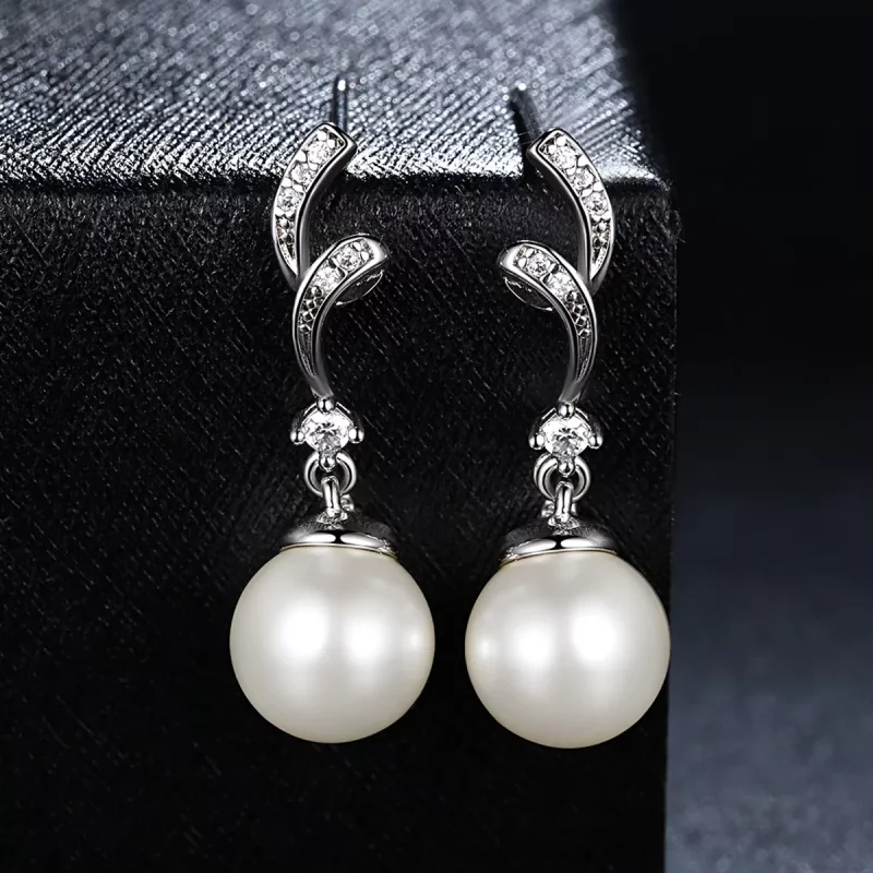 (afbeelding voor) Pandora Style Parel Oorhangers - SCE035 - Bekijken 6