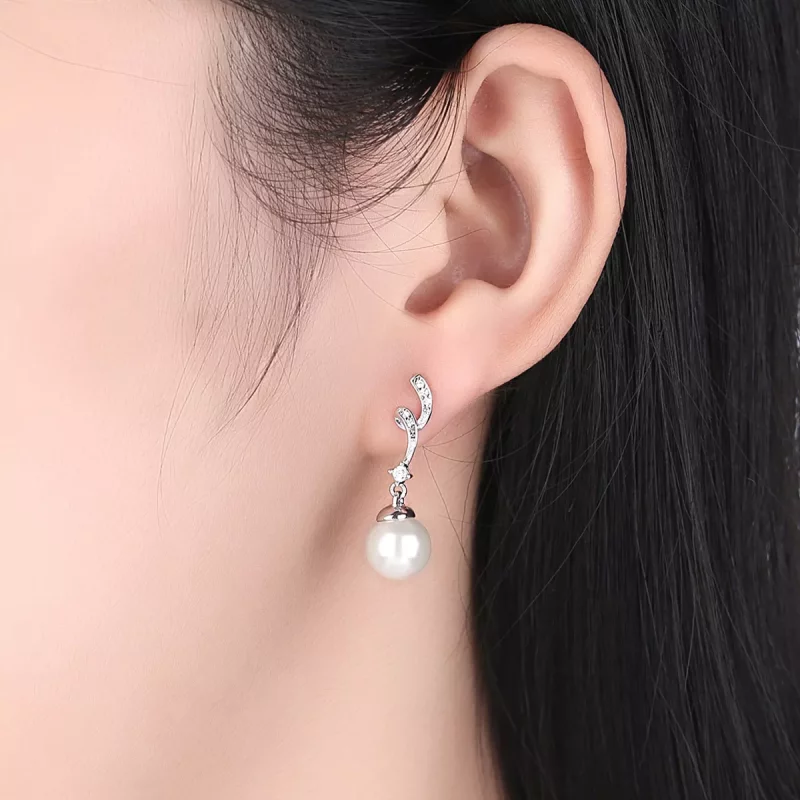 (afbeelding voor) Pandora Style Parel Oorhangers - SCE035 - Bekijken 7