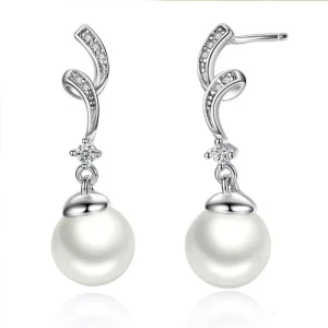 (afbeelding voor) Pandora Style Parel Oorhangers - SCE035